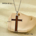 Titanium Steel Wooden Cross Necklace Personality Punk Retro Niche High Sense Ornament