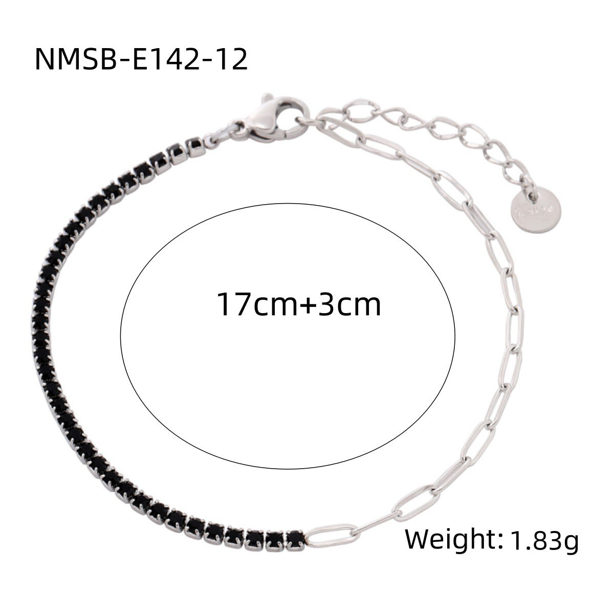 Arrival Rainbow Color Fine Diamond Titanium Steel Bracelets Women Exquisite Small Qiaoyi Row Full Diamond Stainless Steel Jewelry