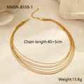 Multi Layer Twin Clavicle Chain Stainless Steel Snake Bones Chain Advanced Entry Lux Titanium Steel Necklace
