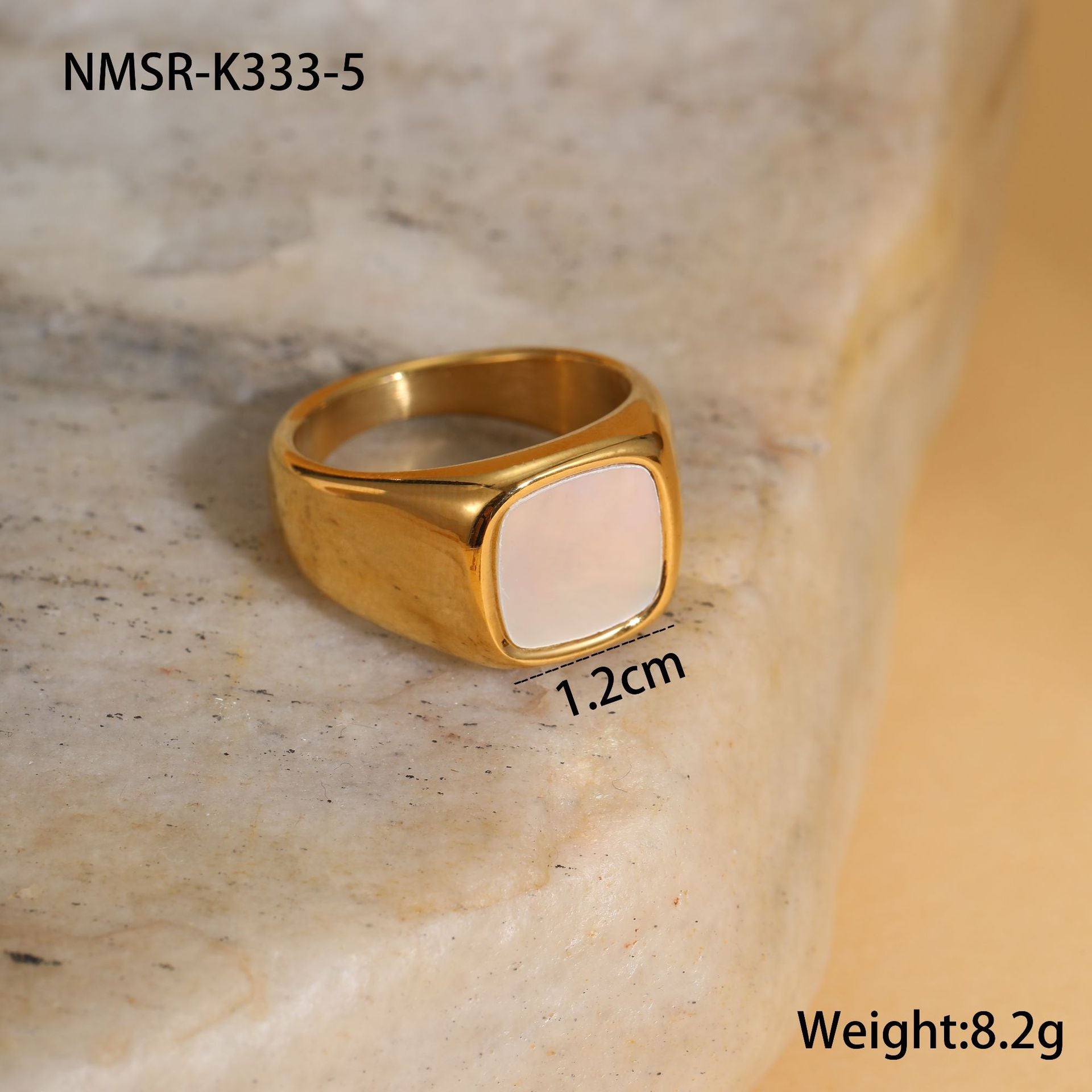 Advanced Design Fritillary Titanium Steel Ring Non Fading 18K Gold Plating Niche Hand Jewelry