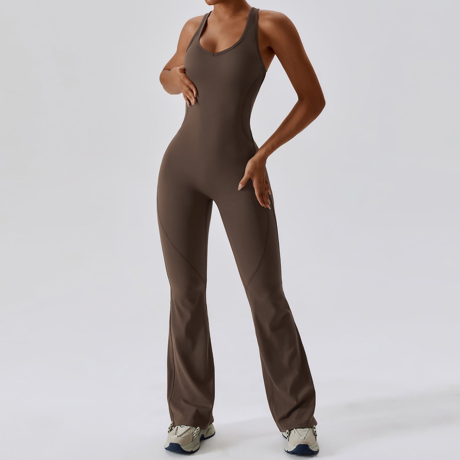 Sollinarry Quick Drying Skinny Yoga Clothes Dance Sports Workout Clothes Hip Lift Belly Shaping Micro Pull Yoga Jumpsuit