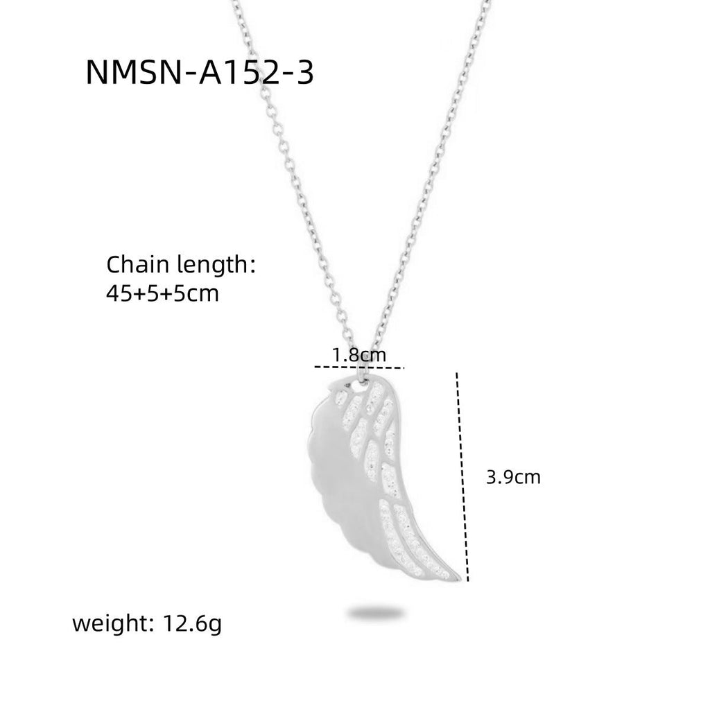 Lettering Private Exclusive Stainless Steel Necklace Special Interest Inlaid Zircon Titanium Steel Embellished