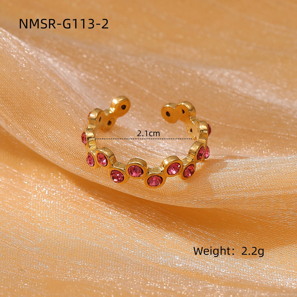 Unique Titanium Steel Ring Light Luxury Design Stainless Steel Ring Bracelet