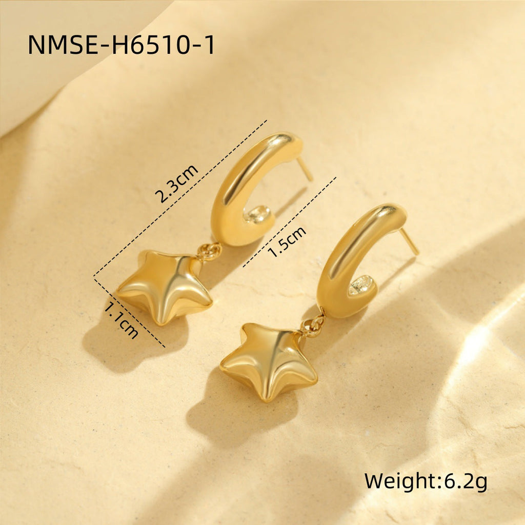 Minimal Art Niche Normcore Bag Earrings Women Fashionable Personalized High Grade Earrings Stainless Steel Earrings