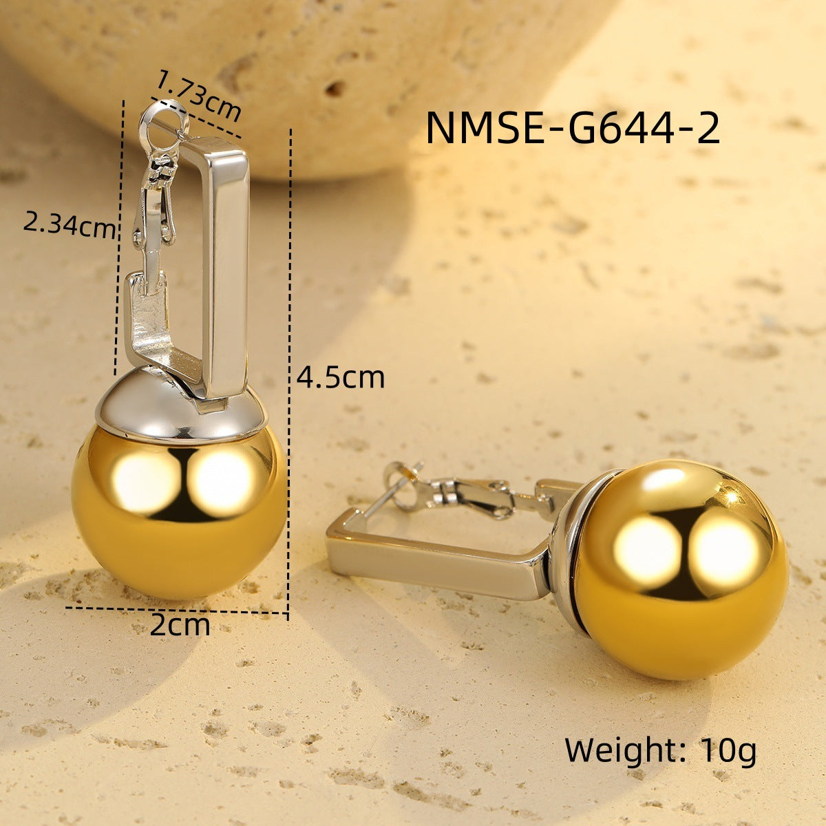 Glossy Hollow Out Cutout Stainless Steel Earrings Ball Love Embellished Retro High Sense Titanium Steel Earrings