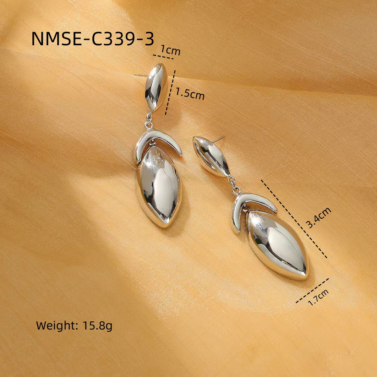 High Grade Water Drop Titanium Steel Earrings Women Vacuum Electroplating Color Matching Cold Stainless Steel Ear Clips Earrings