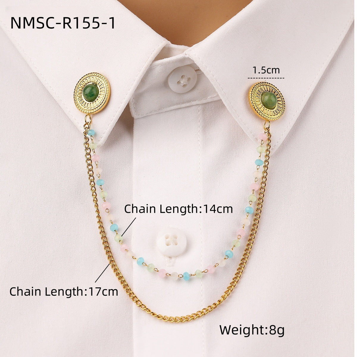 Arrival Natural Stone Stainless Steel Collar Pin Fashionable High Grade Shirt Neckline Non Fading Titanium Steel Ornament