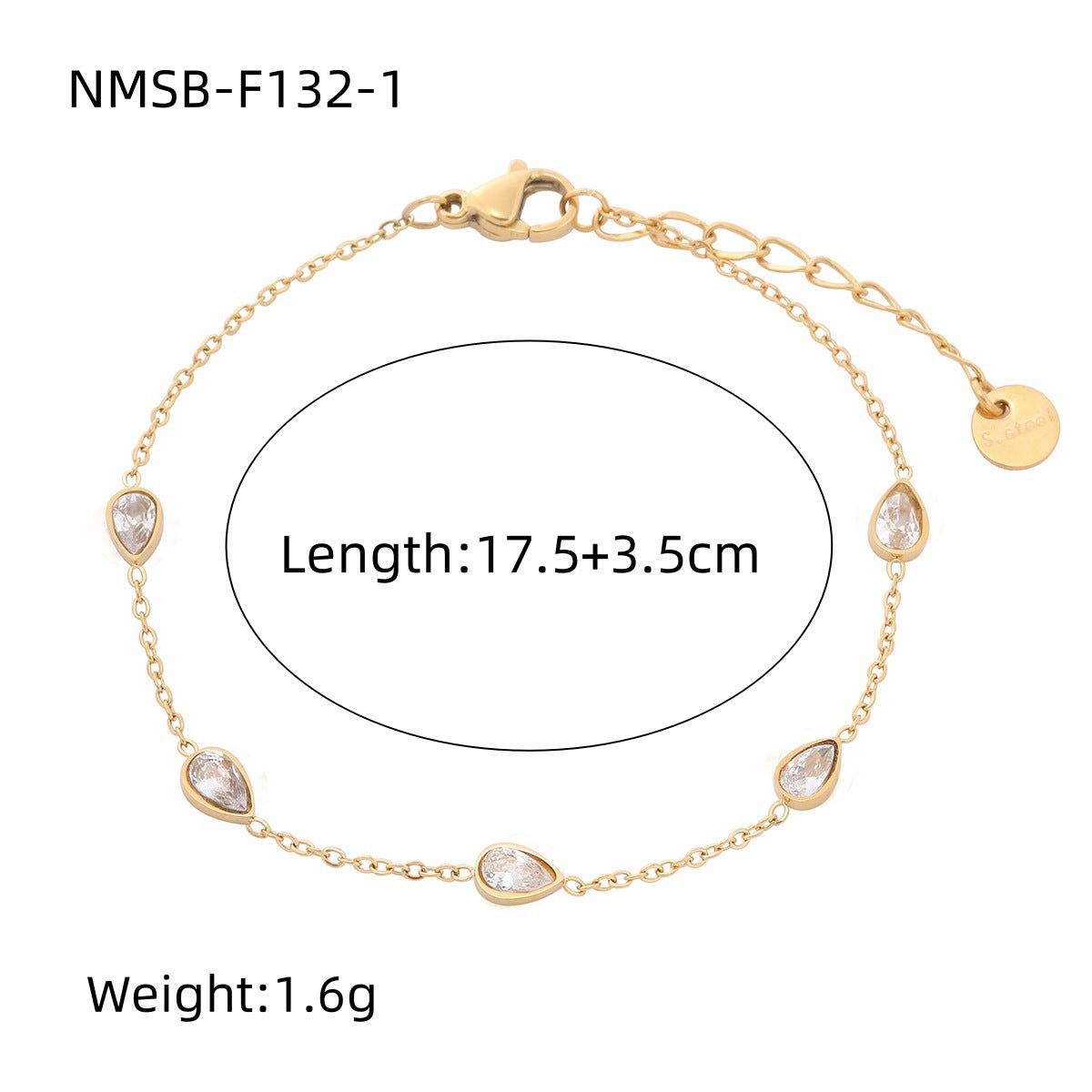 Heart Shape Diamond Titanium Steel Bracelets Women Non Fading Wild Stainless Steel Ornament