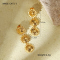 Sunflower Titanium Steel Earrings Women Special Interest Design High Grade Floral Stainless Steel Earrings