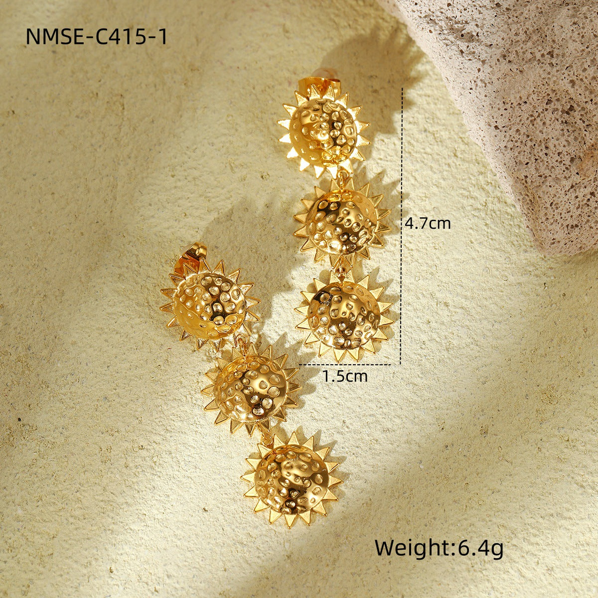 Sunflower Titanium Steel Earrings Women Special Interest Design High Grade Floral Stainless Steel Earrings