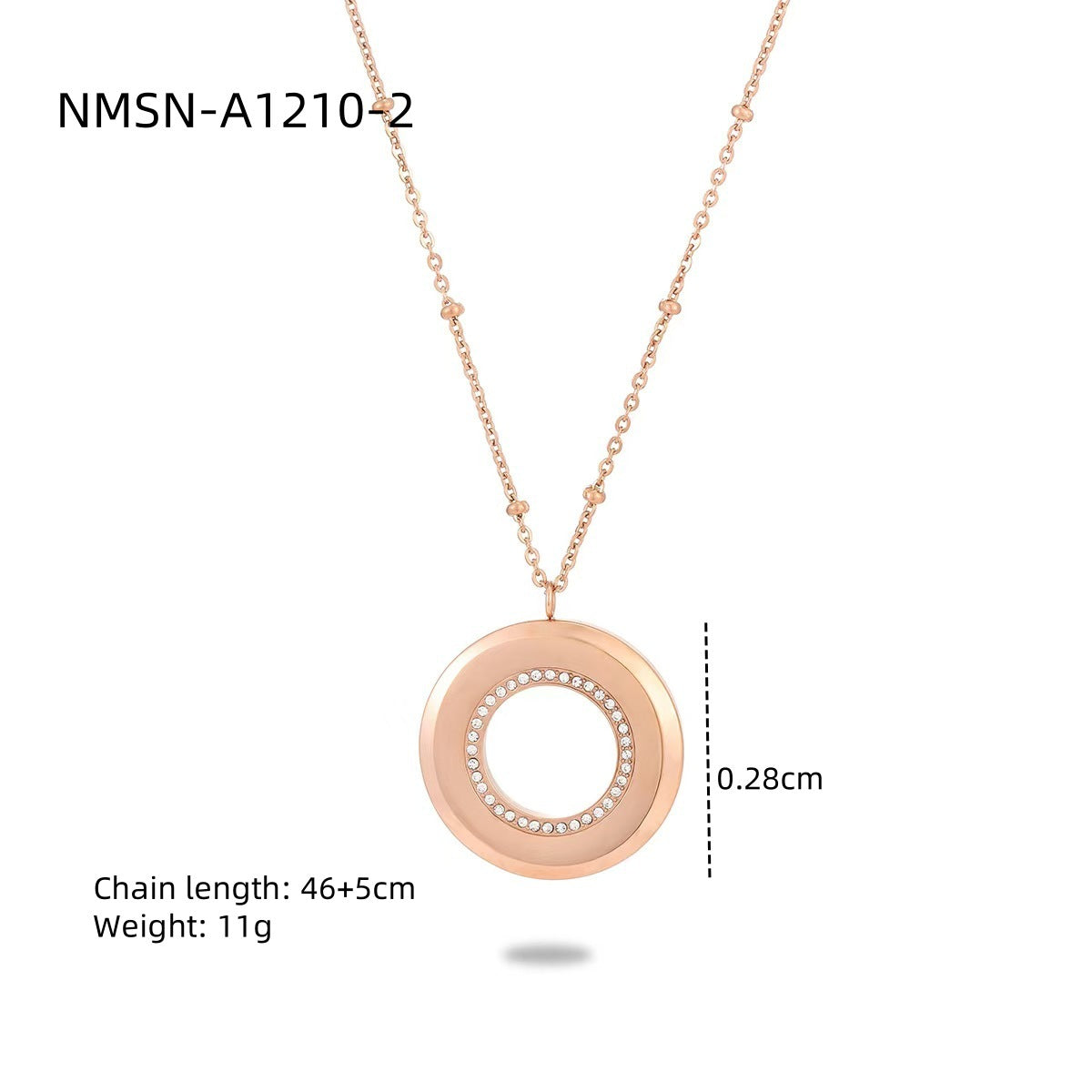 Lettering Private Exclusive Stainless Steel Necklace Vacuum Electroplated Rose Gold High Grade Titanium Steel Embellished