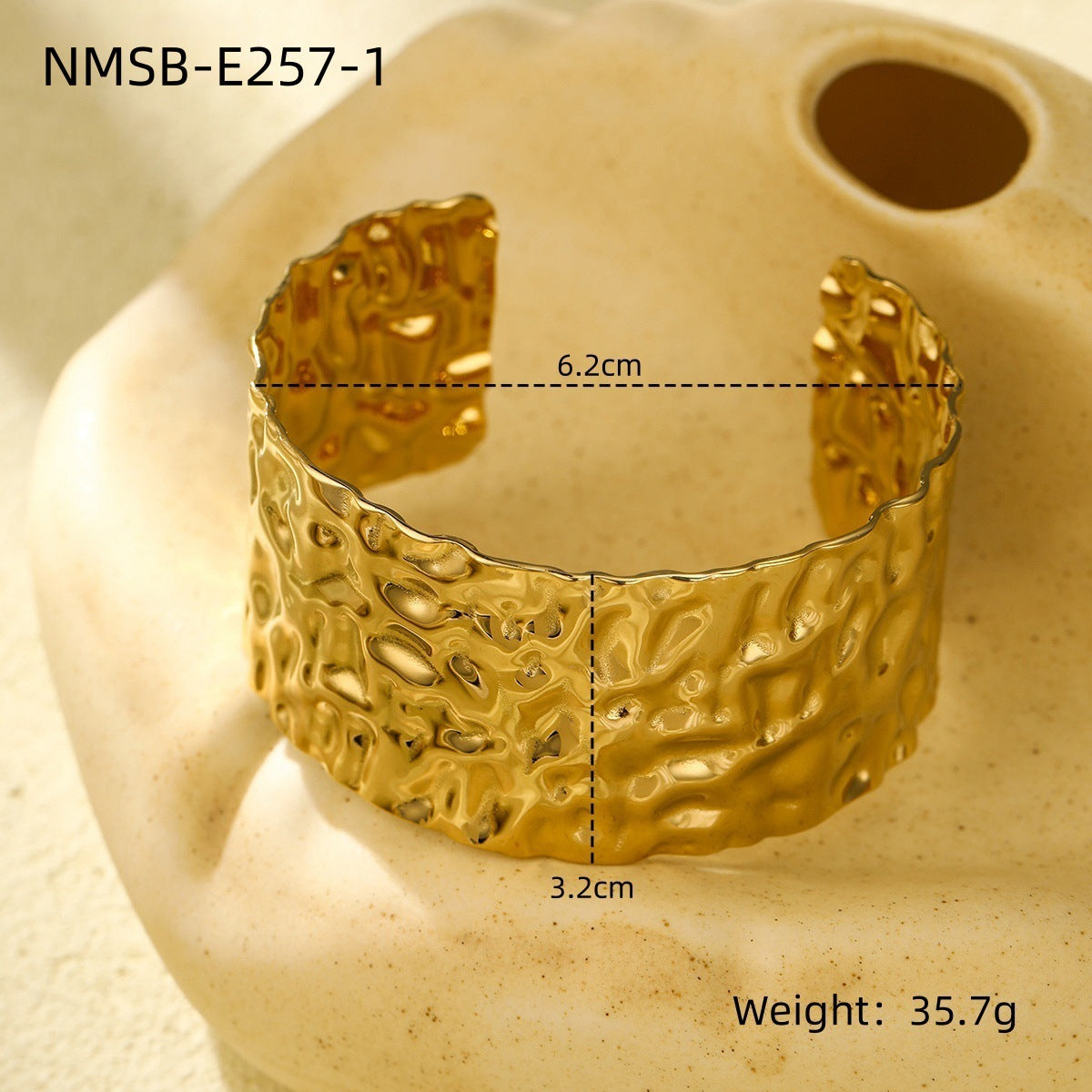 Exaggerated Personalized All Match Titanium Steel Bracelet Fashionable High End Wide Surface Design Open Stainless Steel Bracelet