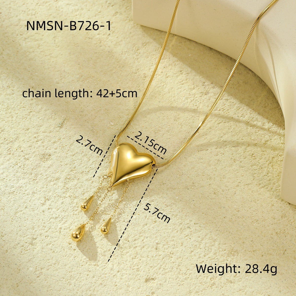 Valentine Day Love Stainless Steel Necklace Light Luxury High Grade Titanium Steel Peach Heart Clavicle Chain Sold Jewelry