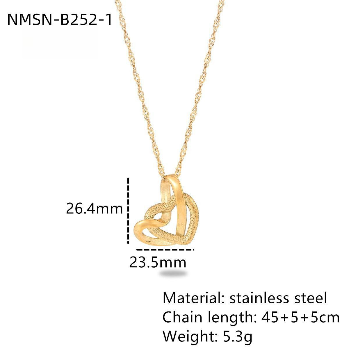 Valentine Day Love Stainless Steel Necklace Light Luxury High Grade Titanium Steel Peach Heart Clavicle Chain Sold Jewelry