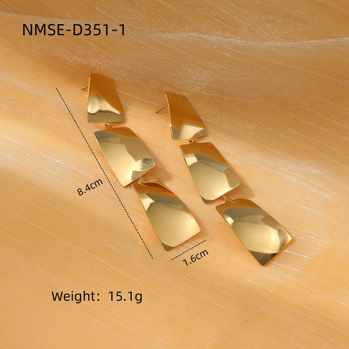 Arrival Exaggerated High Grade Irregular Asymmetric Titanium Steel Earrings Women Affordable Luxury Stainless Steel Tassel Earrings