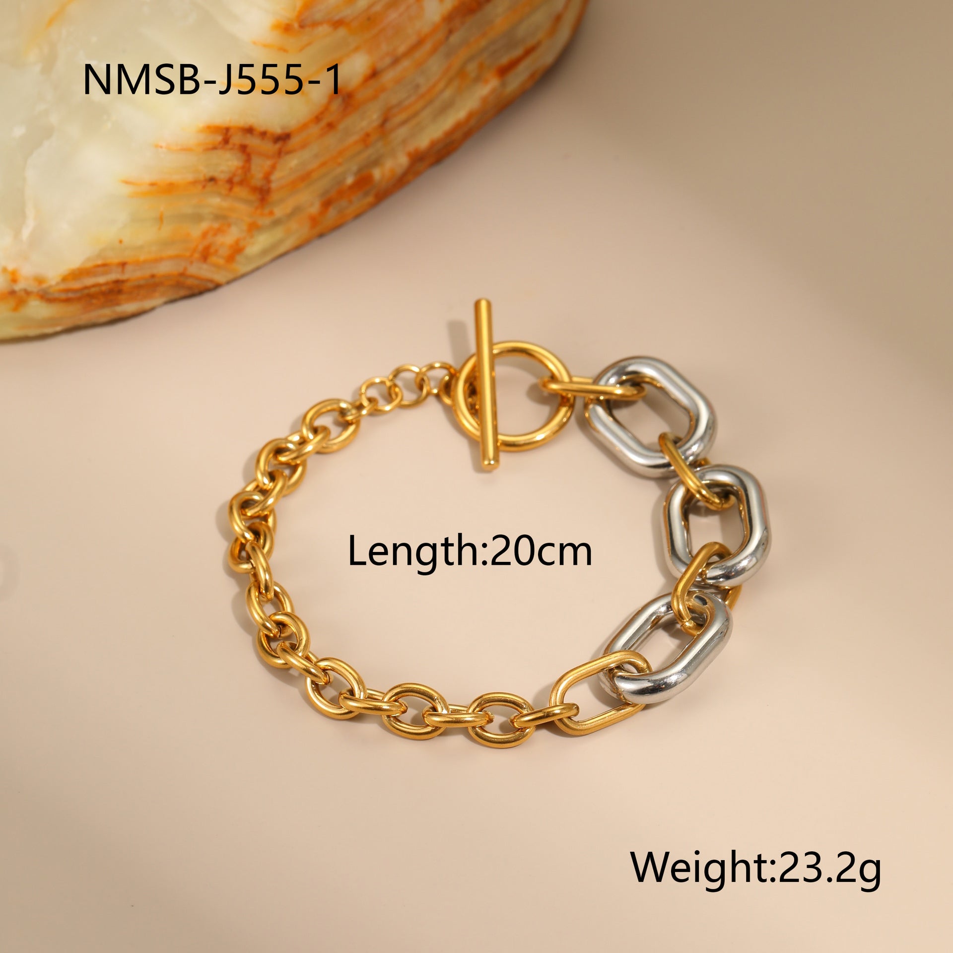 Gold Silver Color Matching Chain Design Stainless Steel Earrings Necklace Titanium Steel Bracelet Ornament