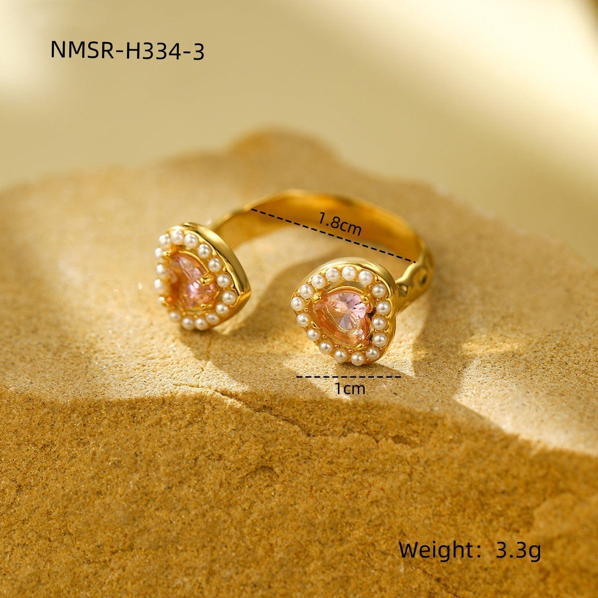 French Entry Lux Open Adjustable High Sense Titanium Steel Ring Double Layer Rhinestone Zircon Stainless Steel Ring for Women