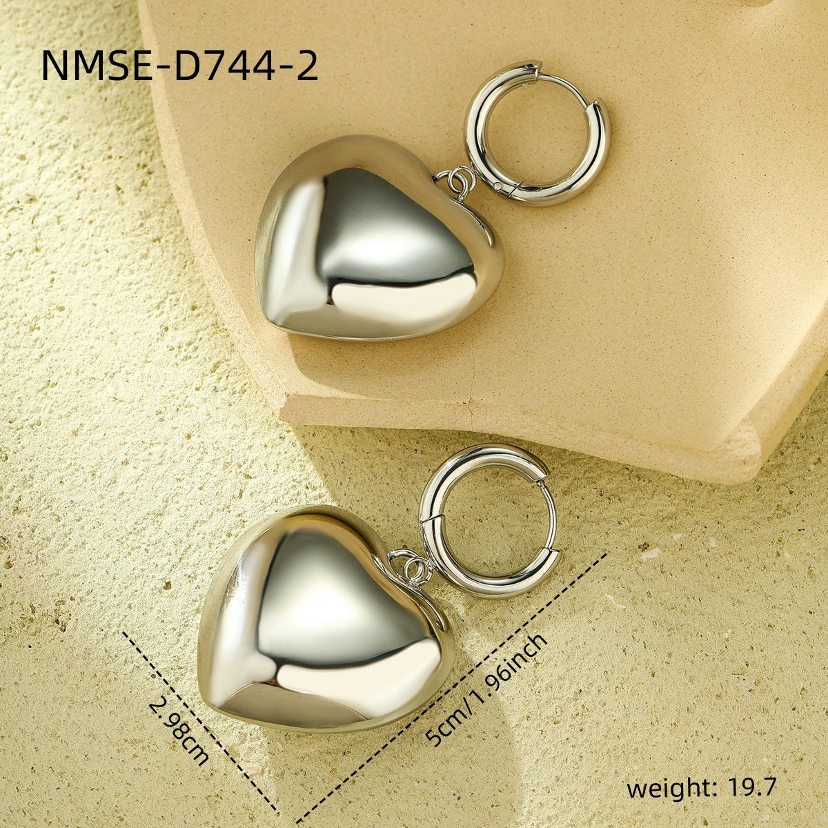 Glossy Hollow Out Cutout Stainless Steel Earrings Ball Love Embellished Retro High Sense Titanium Steel Earrings