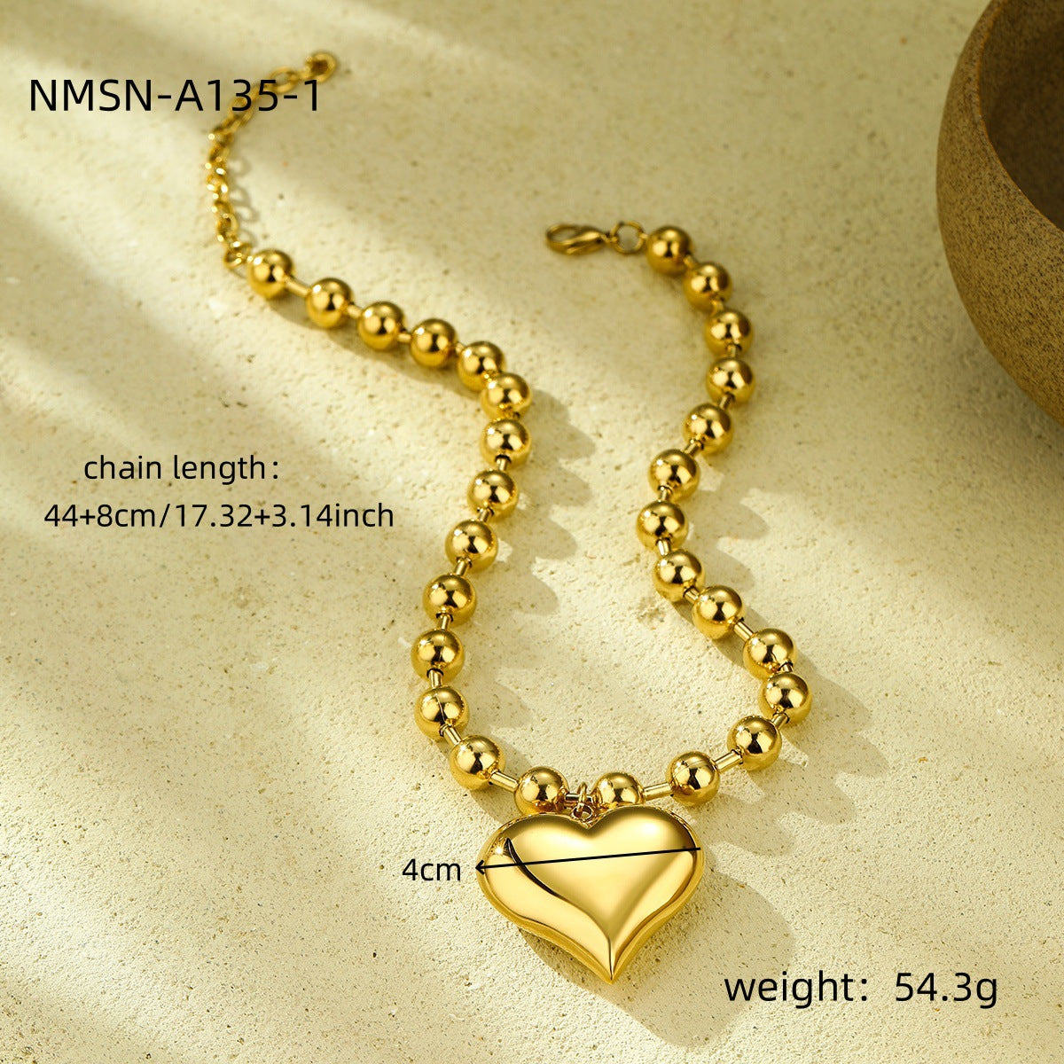 Valentine Day Love Stainless Steel Necklace Light Luxury High Grade Titanium Steel Peach Heart Clavicle Chain Sold Jewelry