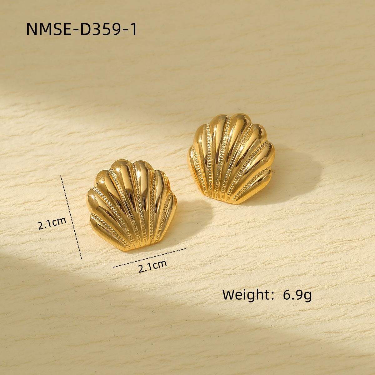 Marine Scallop Titanium Steel Earrings Affordable Luxury High Grade Personality Trendy Stainless Steel Studs Earrings