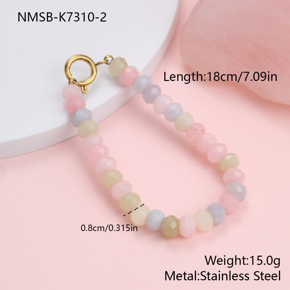 Arrival Natural Stone Handmade Beaded Niemai Design Fresh Sweet Beauty Bracelet Necklace Women