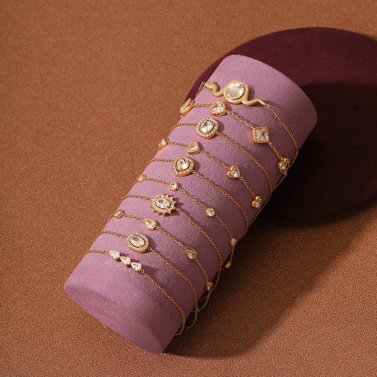 Heart Shape Diamond Titanium Steel Bracelets Women Non Fading Wild Stainless Steel Ornament