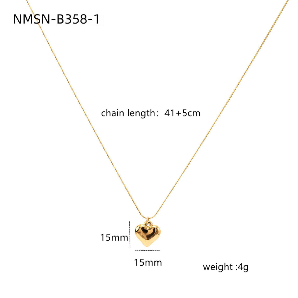 Valentine Day Love Stainless Steel Necklace Light Luxury High Grade Titanium Steel Peach Heart Clavicle Chain Sold Jewelry