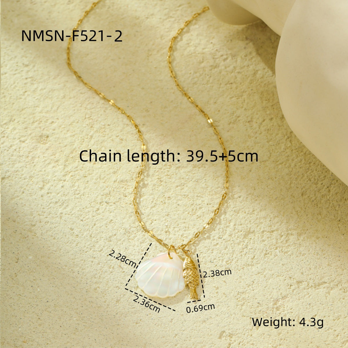Niche Design Shell Beach Ocean Series Embellished Necklace Starfish Dolphin Clavicle Chain