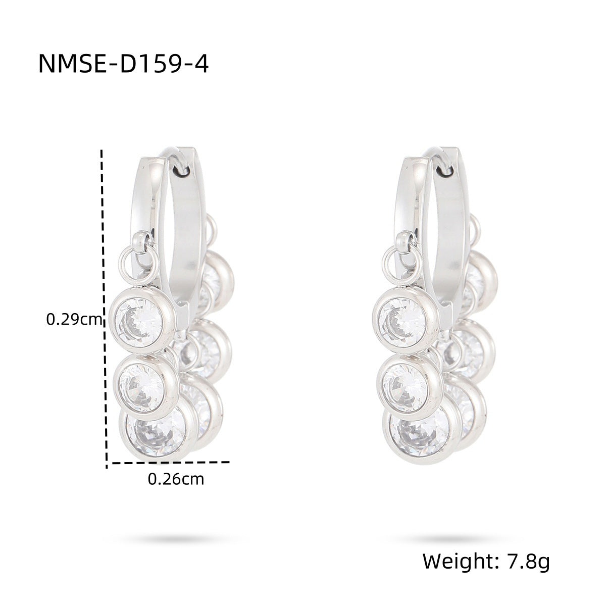 18K Vacuum Gold Plated round Diamond Stainless Steel Earrings for Women Affordable Luxury Colorful Crystals Titanium Steel Earrings Women