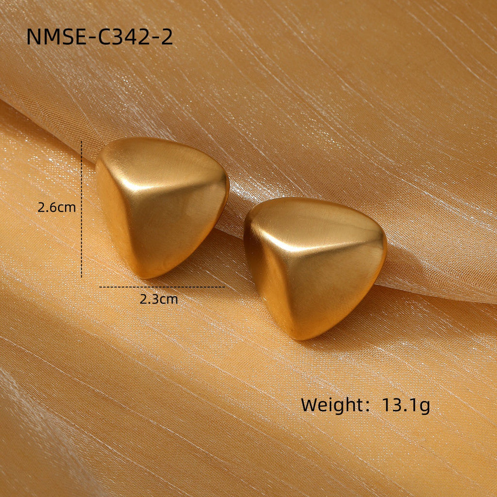 Simple Internet Celebrity Non Fading Lovely Titanium Steel Earrings 18K Gold Stainless Steel High Grade All Match Earrings