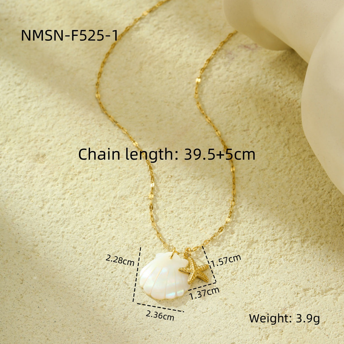Niche Design Shell Beach Ocean Series Embellished Necklace Starfish Dolphin Clavicle Chain
