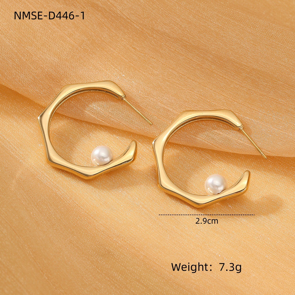 French Retro Titanium Steel Pearl Hearth Shaped Earrings Arrival Wild High Grade Stainless Steel Earrings Earrings