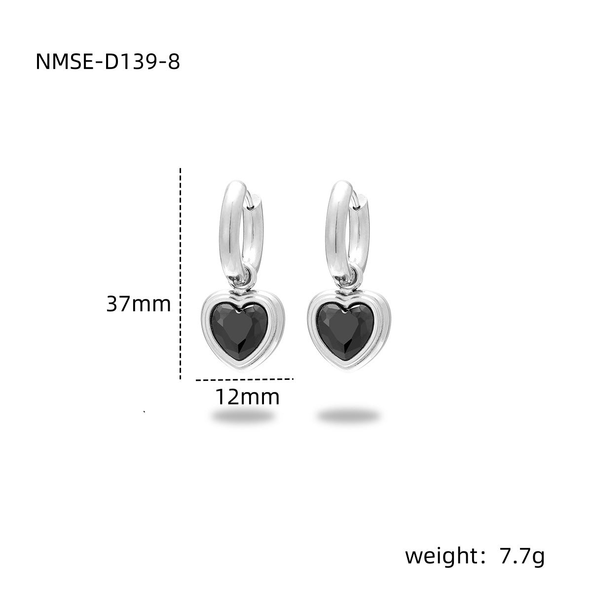 Love Titanium Steel Earrings Women Affordable Luxury Inlaid Color Diamond 18K Gold Stainless Steel Eardrop
