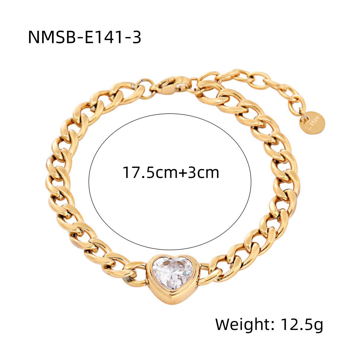 Heart Shape Diamond Titanium Steel Bracelets Women Non Fading Wild Stainless Steel Ornament