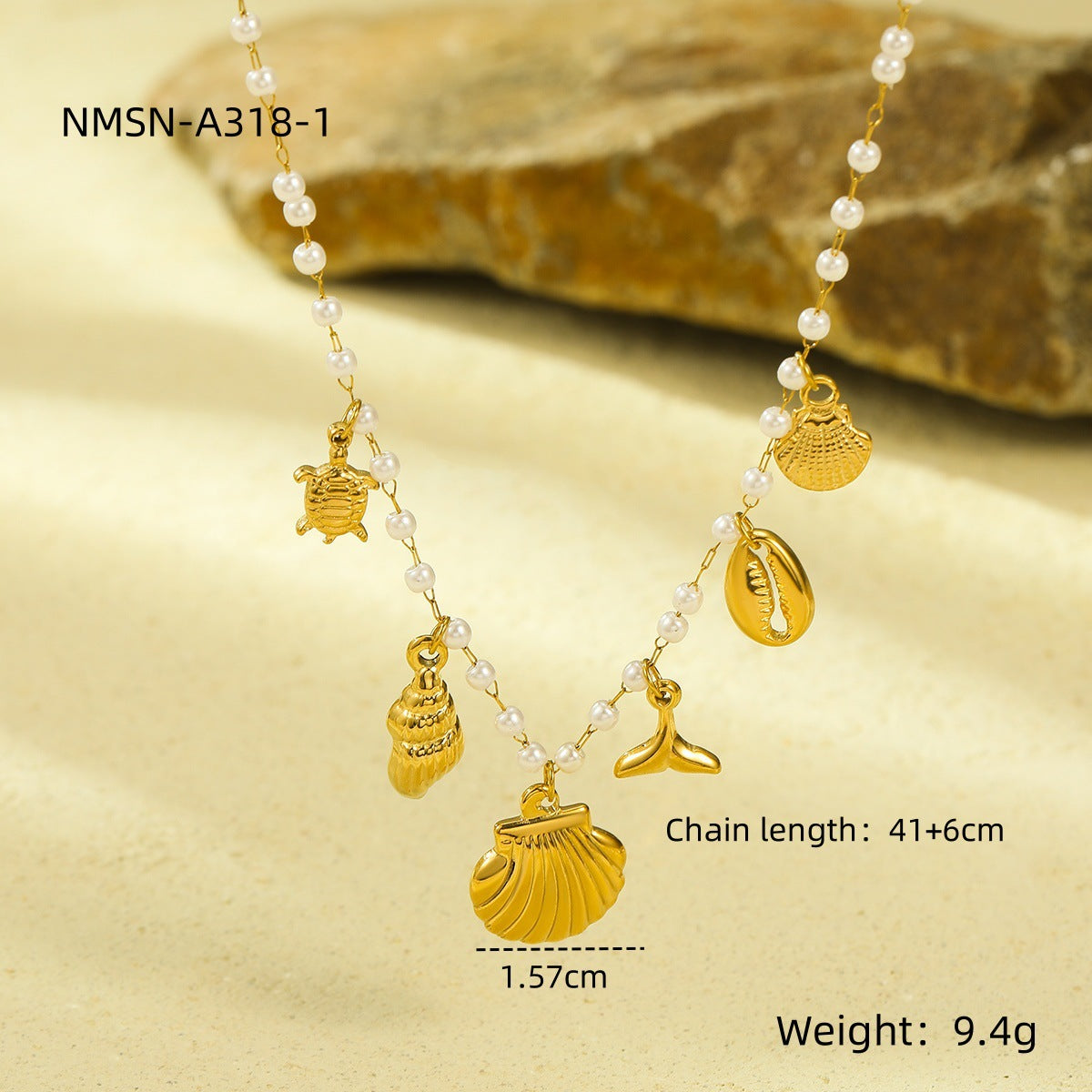 Ocean Necklace Bracelet Earrings Ring Set Niche Collection Ornament Women