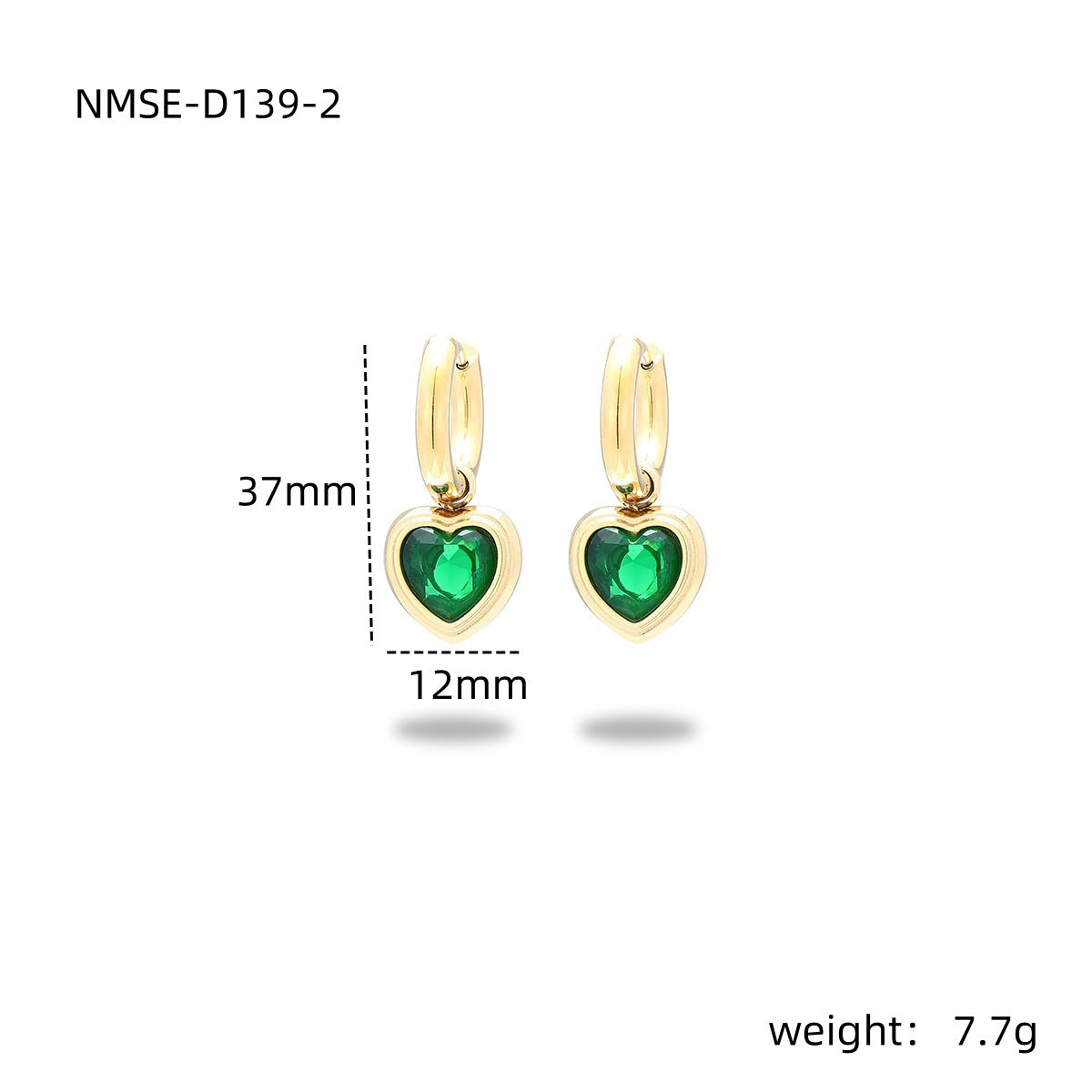 Love Titanium Steel Earrings Women Affordable Luxury Inlaid Color Diamond 18K Gold Stainless Steel Eardrop