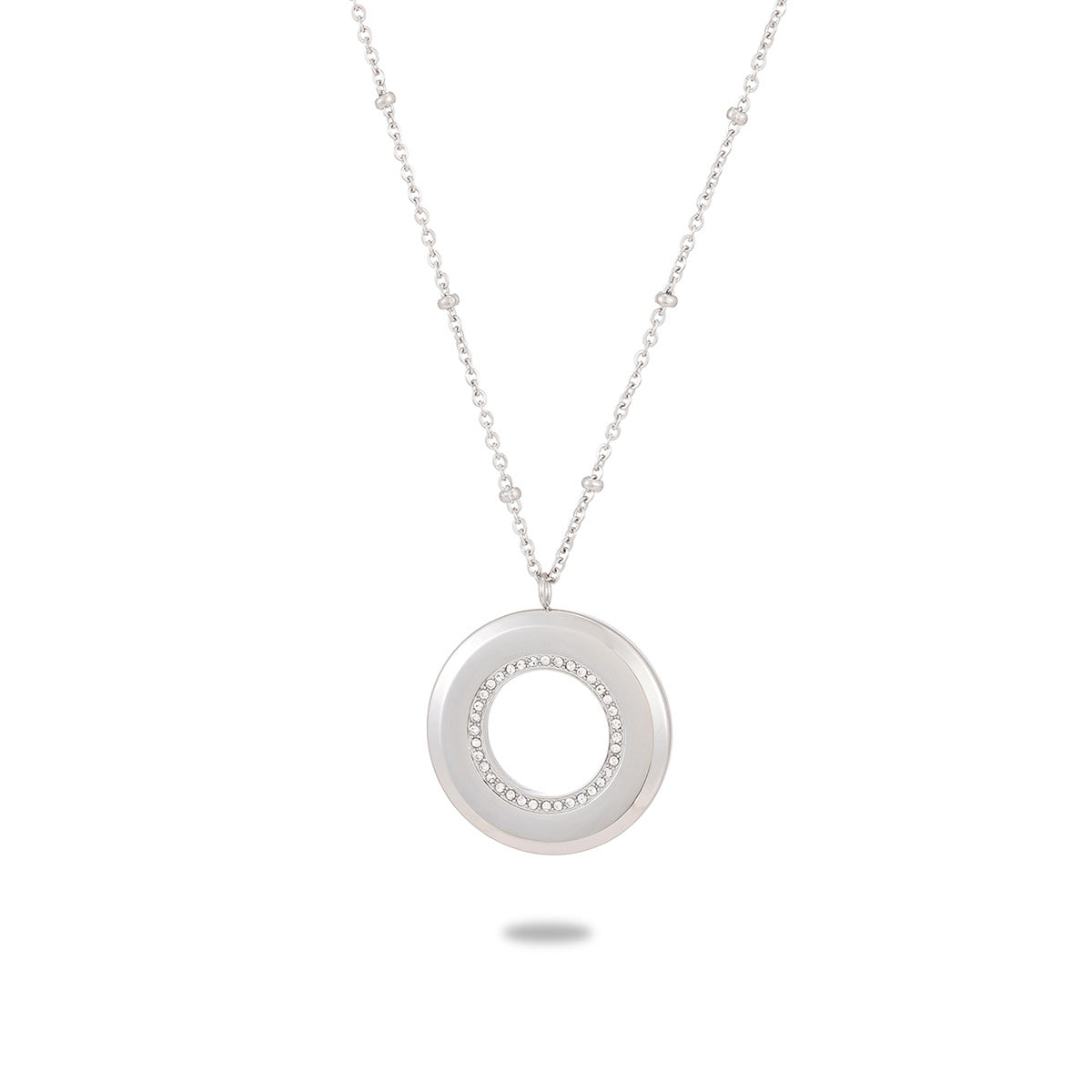 Lettering Private Exclusive Stainless Steel Necklace Special Interest Inlaid Zircon Titanium Steel Embellished