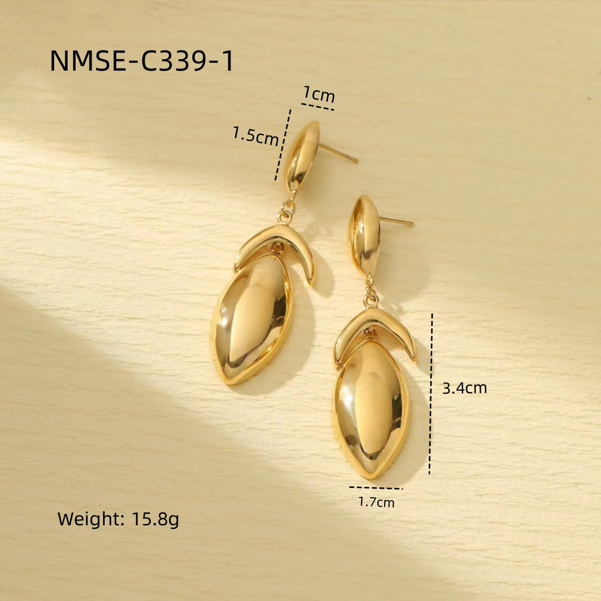 High Grade Water Drop Titanium Steel Earrings Women Vacuum Electroplating Color Matching Cold Stainless Steel Ear Clips Earrings