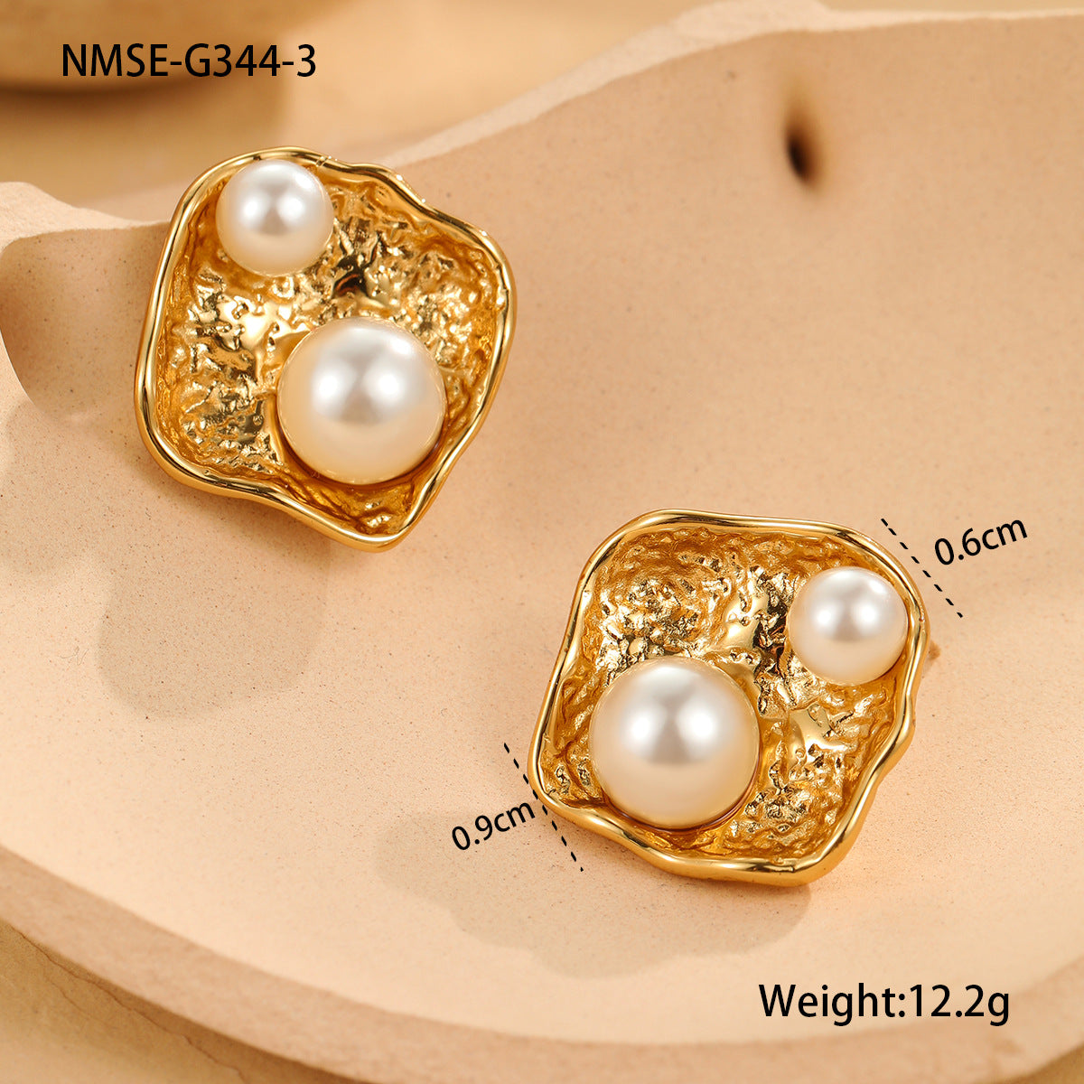 Pearl Series Earrings Stainless Steel 18K Gold Plating Stud Earrings Elegant Floral Earrings