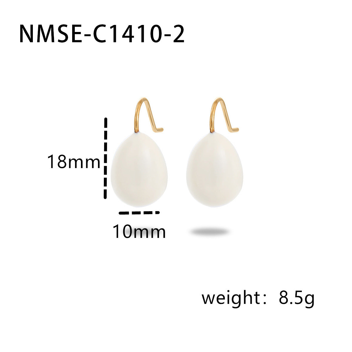 Summer Colorful Oil Necklace Titanium Steel Earrings Simple Design Light Luxury High Grade Sense Summer Water Drop Eardrops Non Fading