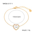 Hollow Out Cutout Heart Micro Rhinestone Titanium Steel Bracelet Women Simple Stainless Steel Ornament Women