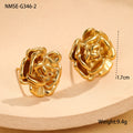 Rose Stainless Steel Studs Exquisite Refined Grace Niche 18K Gold Plating Earrings
