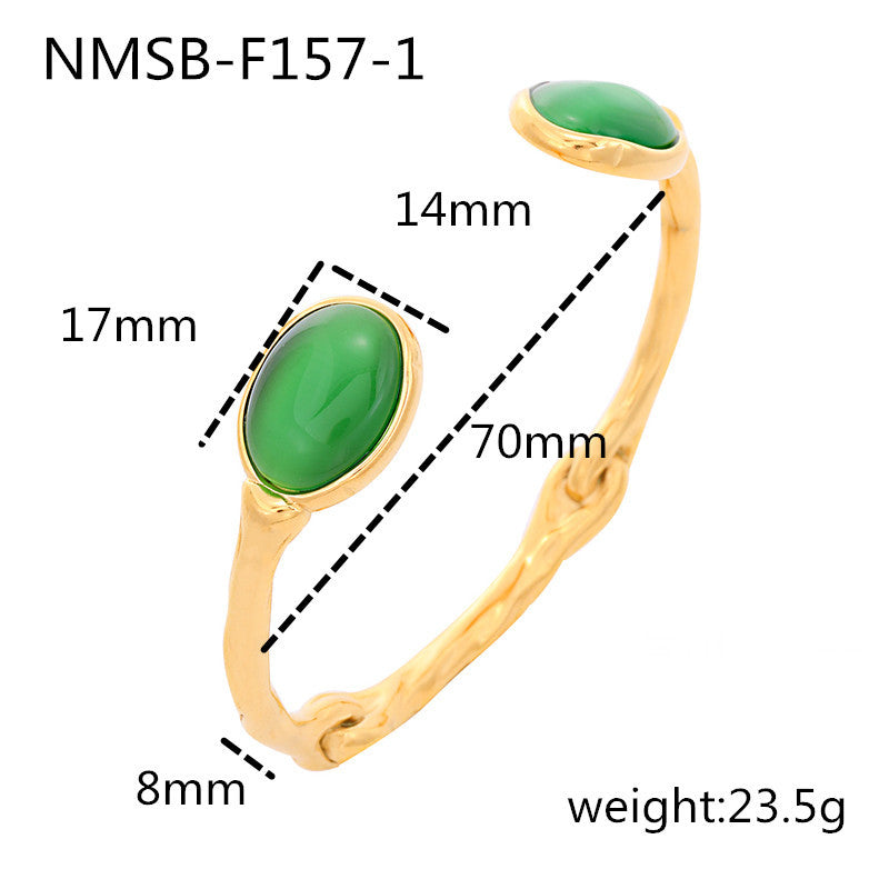 Pearl Zircon Titanium Steel Bracelet for Girls High Sense 18K Gold Stainless Steel Jewelry