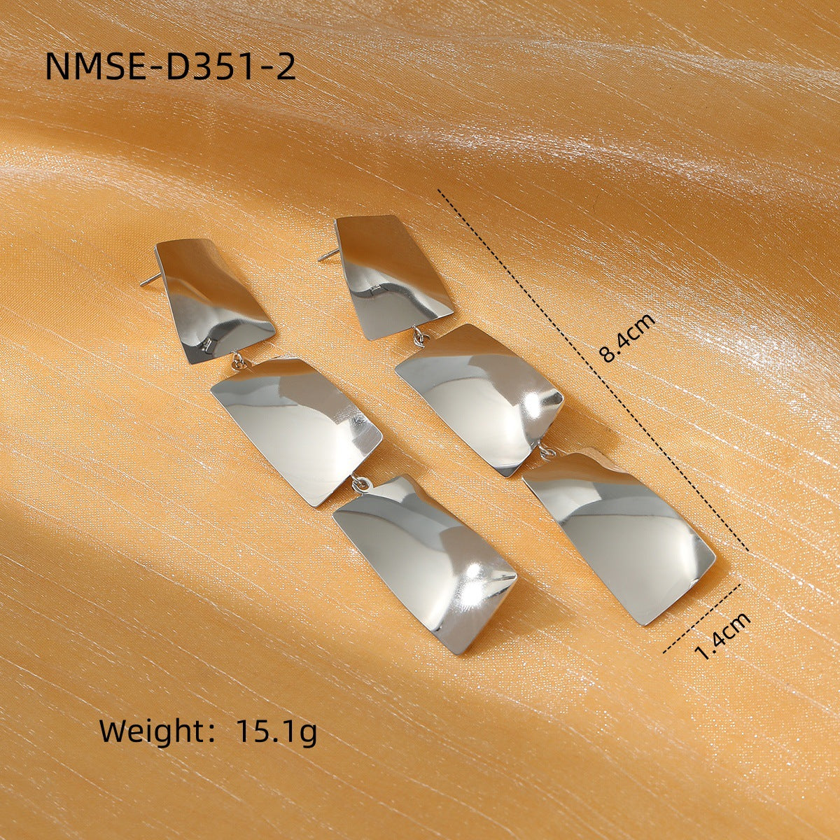 Arrival Exaggerated High Grade Irregular Asymmetric Titanium Steel Earrings Women Affordable Luxury Stainless Steel Tassel Earrings