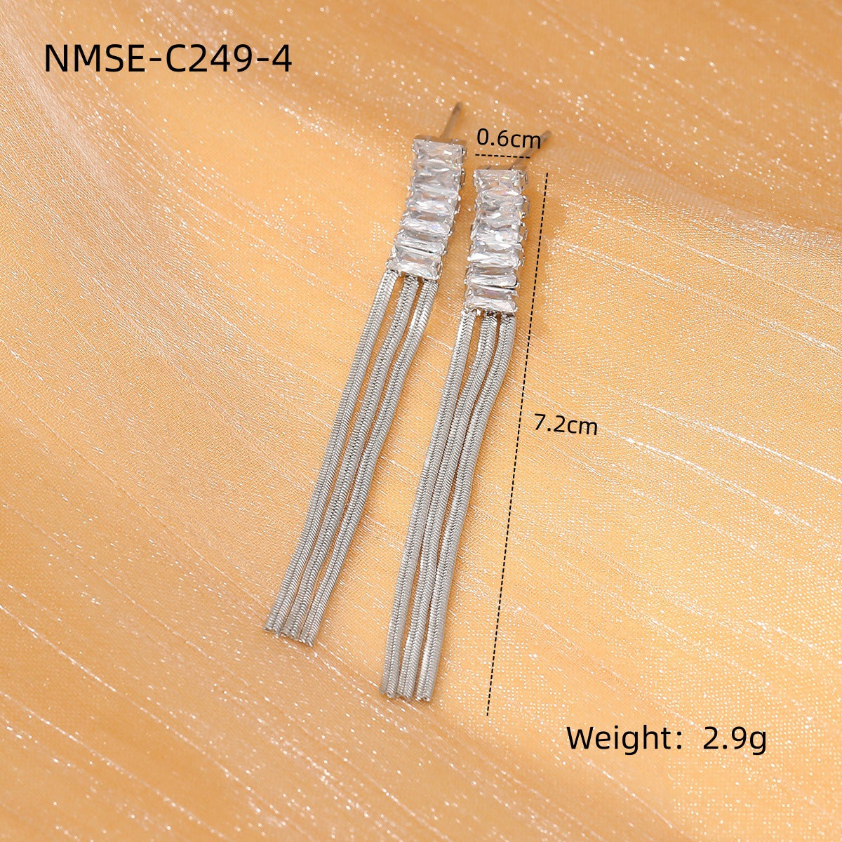 Diamond Tassel Titanium Steel Earrings Women Affordable Luxury Wild High Grade Stainless Steel Earrings Women