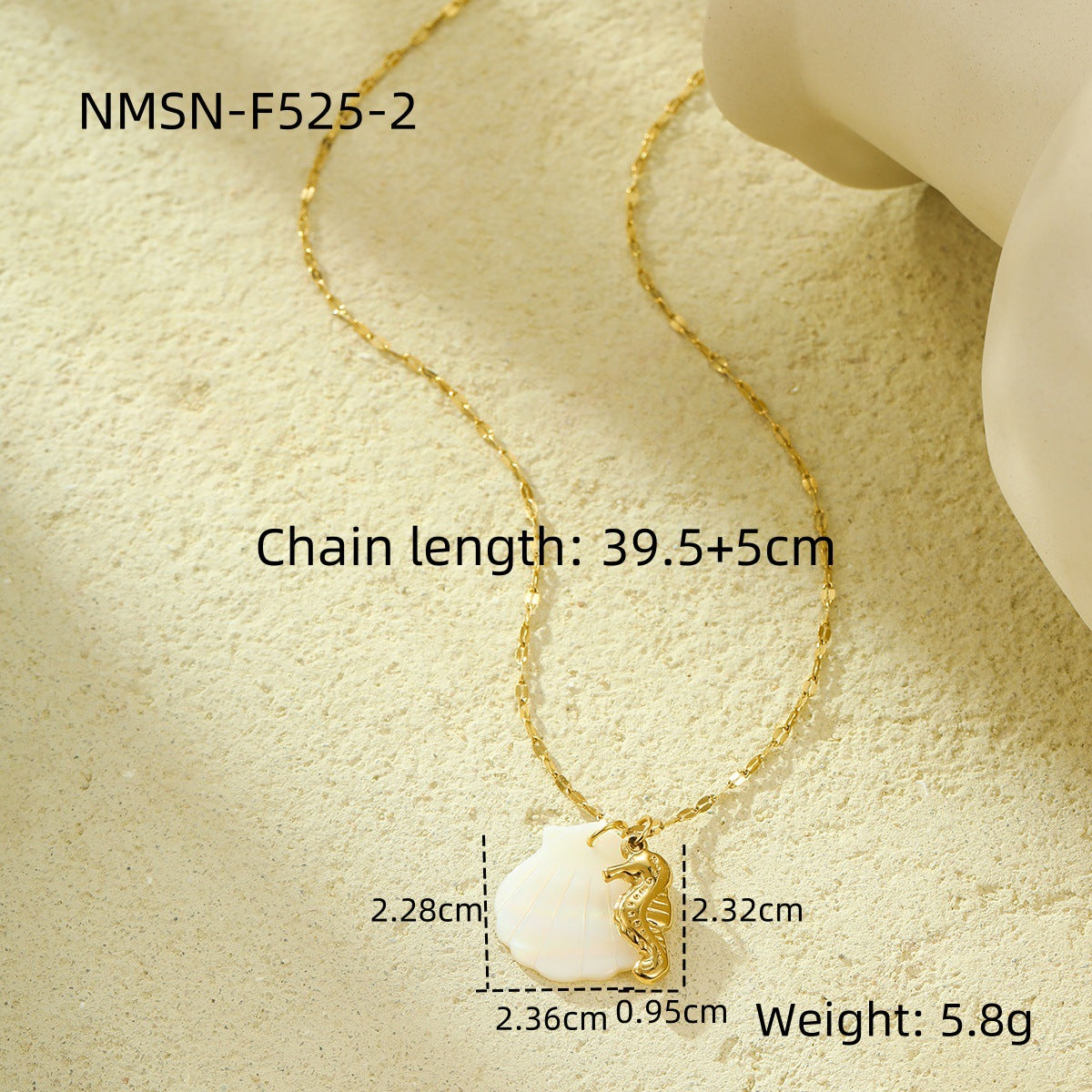 Niche Design Shell Beach Ocean Series Embellished Necklace Starfish Dolphin Clavicle Chain