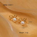 Arrival Pearl Bow Titanium Steel Earrings Arrival Simple High-Grade Love Heart Stud Earrings Earrings