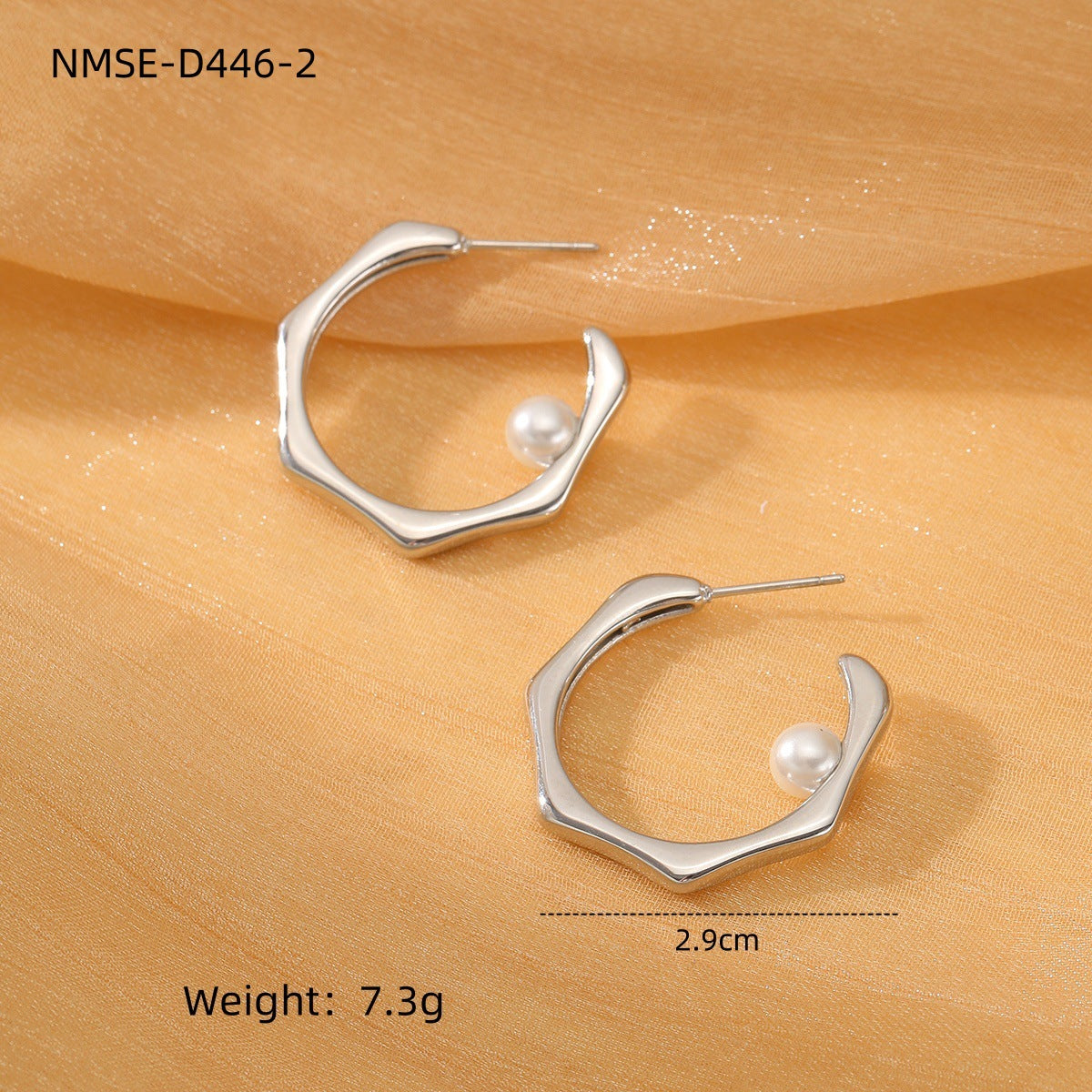 French Retro Titanium Steel Pearl Hearth Shaped Earrings Arrival Wild High Grade Stainless Steel Earrings Earrings