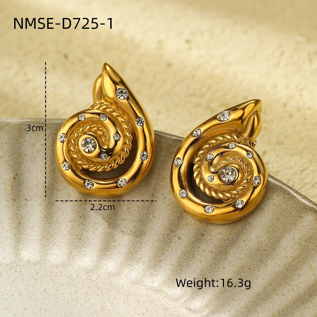 Arrival Diamond Embedded Conch Titanium Steel Earrings for Women Affordable Luxury High Grade Non Fading Stainless Steel Earrings