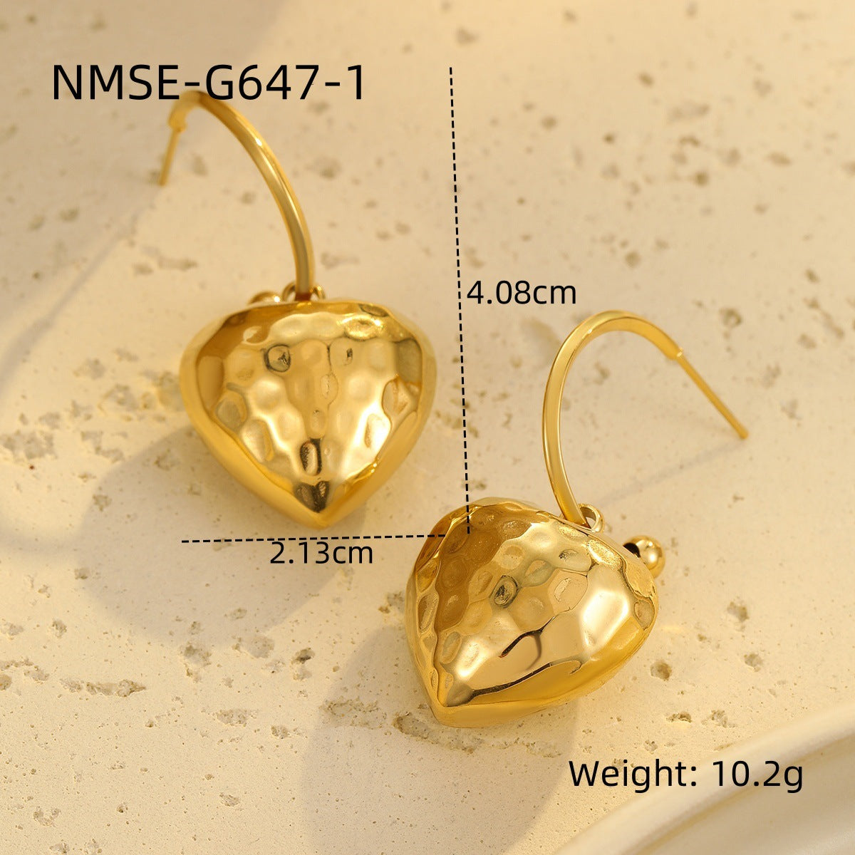 Glossy Hollow Out Cutout Stainless Steel Earrings Ball Love Embellished Retro High Sense Titanium Steel Earrings